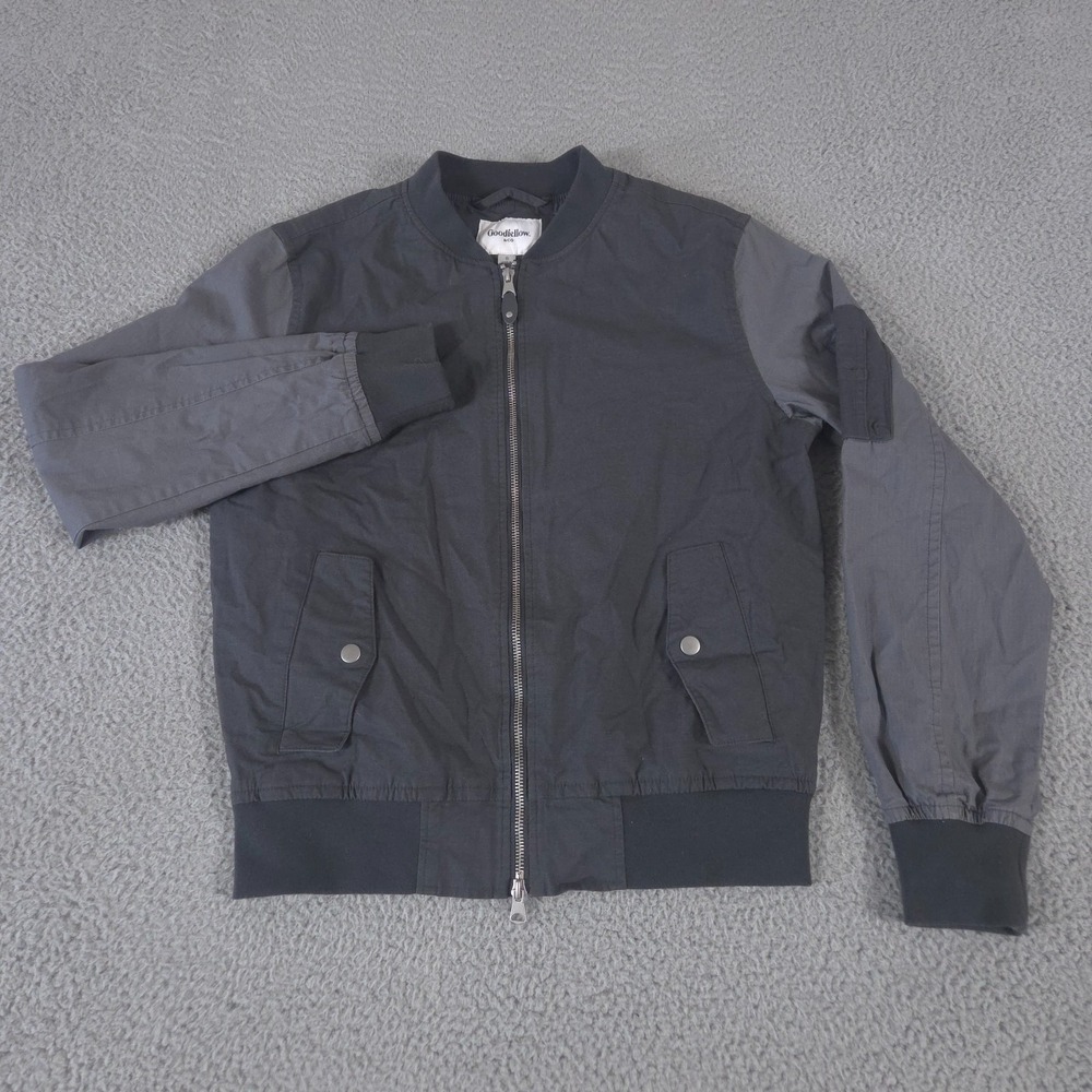 Goodfellow & Co Jacket Mens Small Gray Tech Bomber Utility Coat Ripstop‎ Outdoor